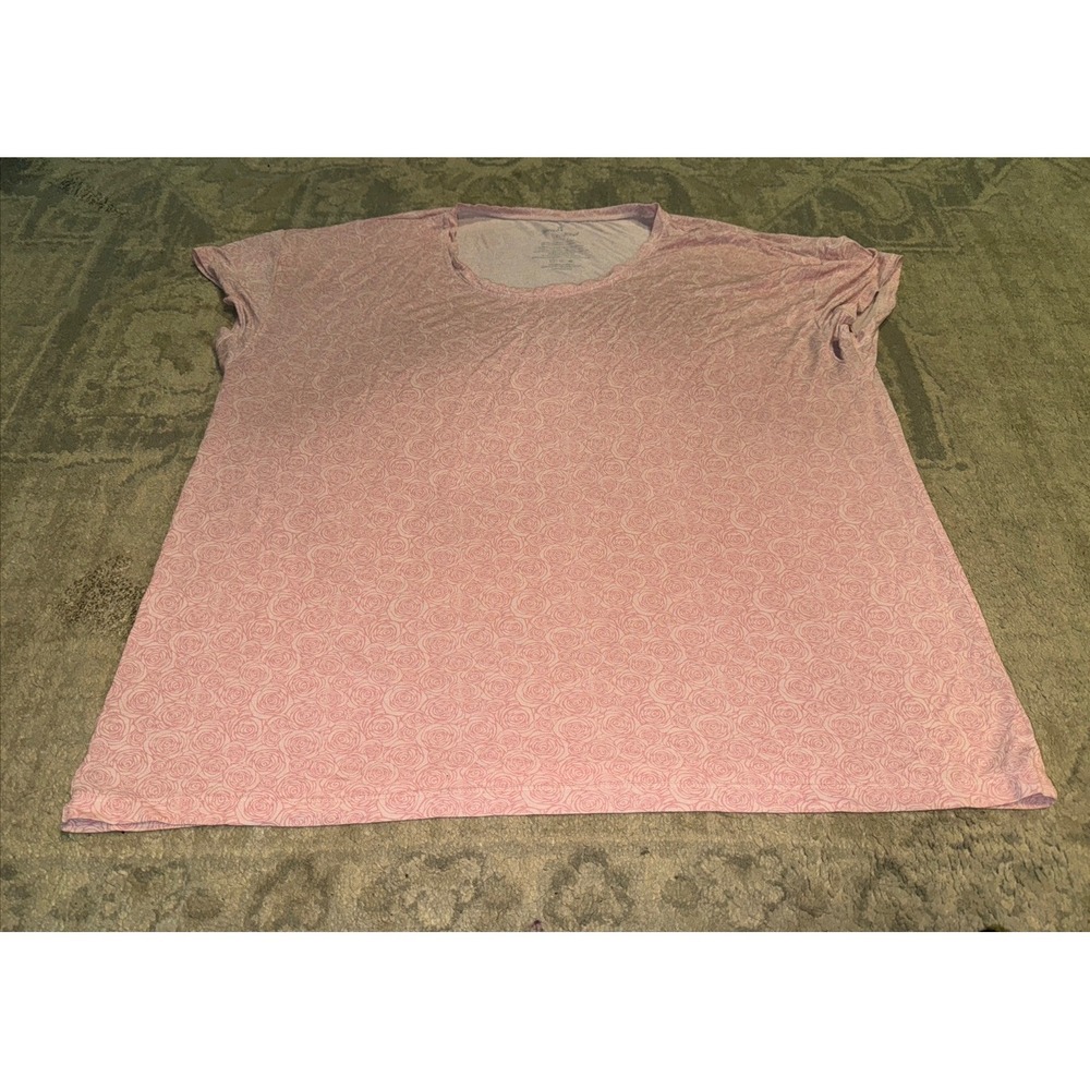 TOMMY JOHN Womens Soft Short Sleeve Tee Deco Rose Size Large Pink